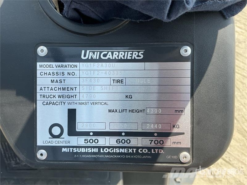 UniCarriers YG1F2A30U 3 ton Forklift (Unused) Інше