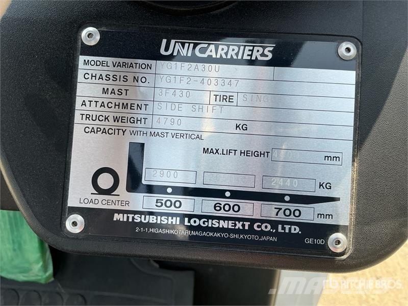 UniCarriers YG1F2A30U 3 ton Forklift (Unused) Інше