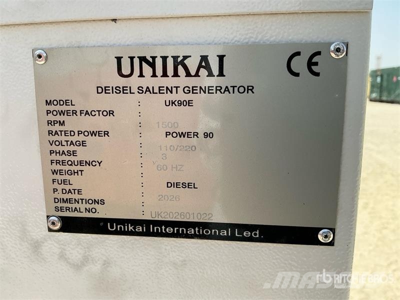  Unikai UK90E 90 kVA Skid-Mounted Generator Set (Un مولدات ديزل