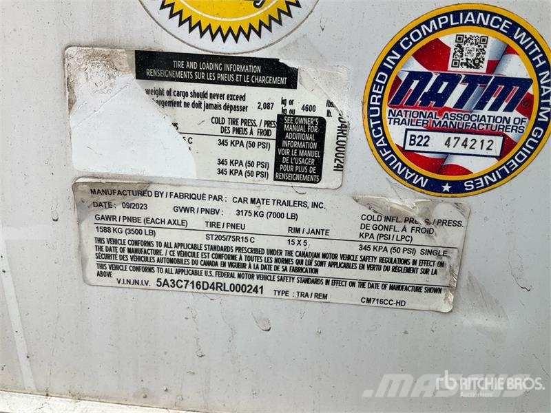 16 ft T/A Enclosed Trailer 厢式拖车