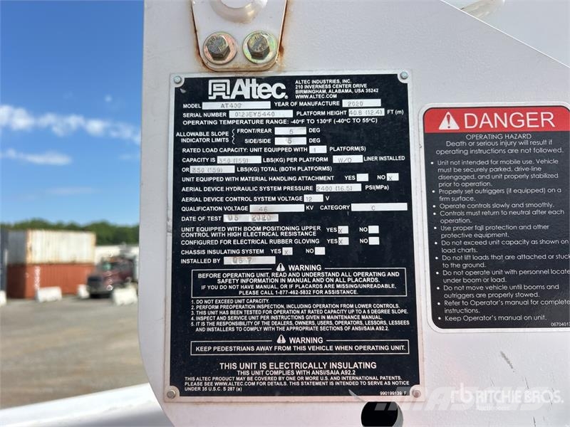 2020 Altec AT40G 40 ft on Ram 5500 4x4 Bucket Tru Autoplošiny