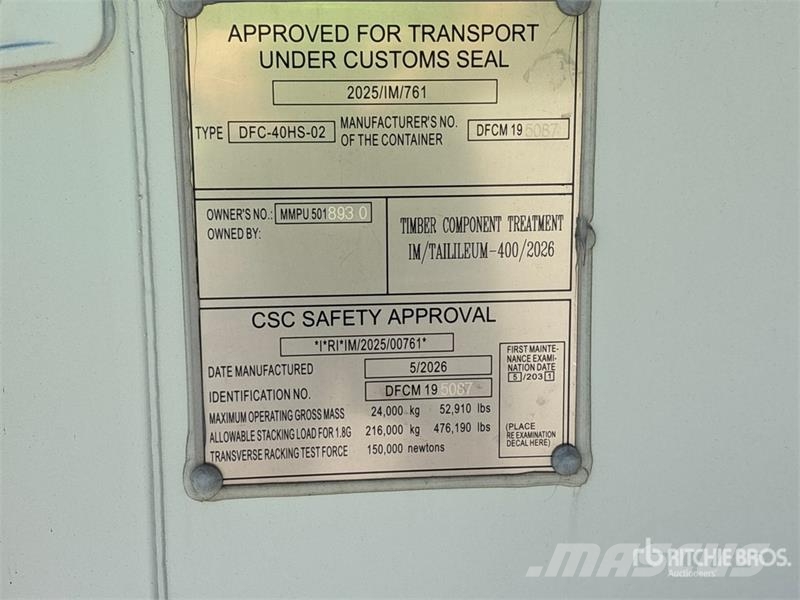40 Ft High Cube Multi-Door Storage Container (Unus Storage containers