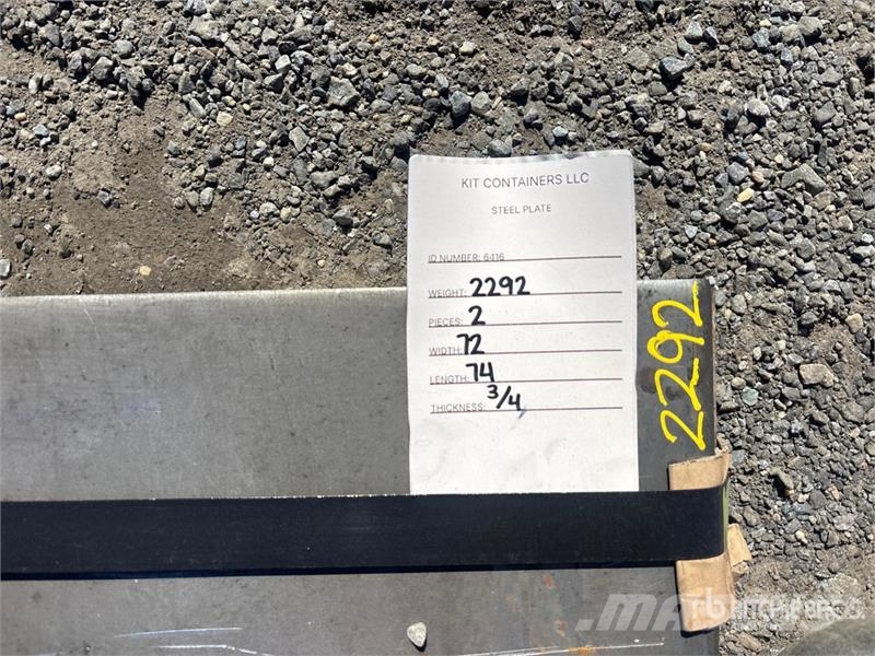 72 in x 74 in (.75 in Thick) Steel Plates Outros componentes