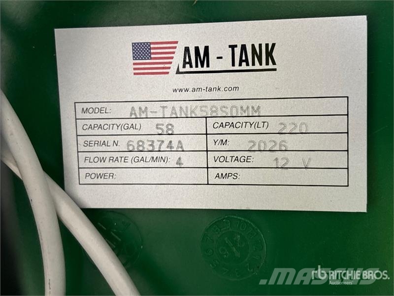 AM Tank 58 gal Portable Poly Diesel Fuel Tank (Unused Zbiorniki paliw i płynów eksploatacyjnych