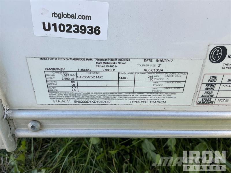 American Hauler ALC610SA 10 ft S/A Enclosed Trailer Furgons