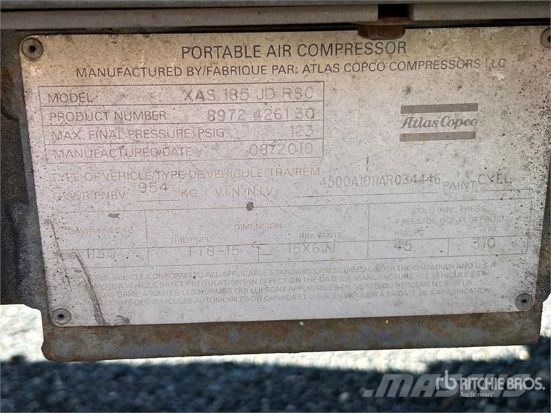 Atlas Copco 185 cfm Mobile Air Compressor Compresoare