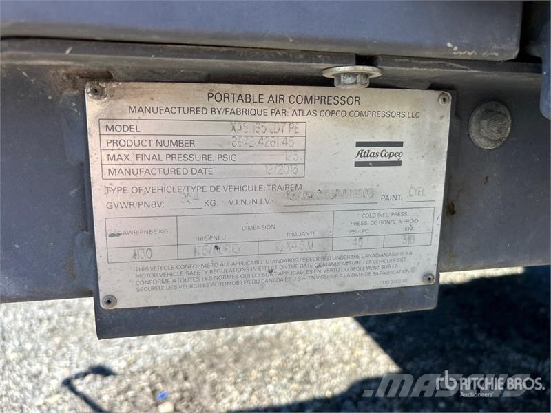 Atlas Copco XAS 185 185 cfm Mobile Air Compressor Compresores
