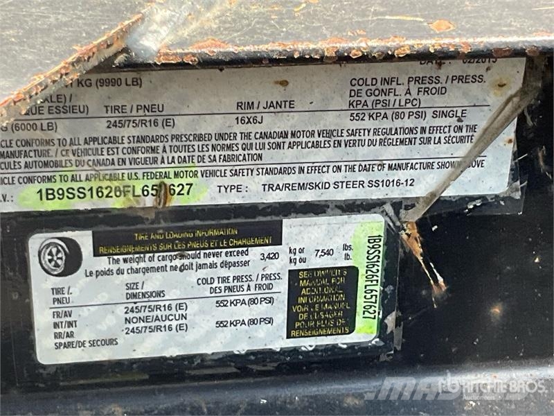 Belmont SS1016-12 16 ft T/A Equipment Trailer Prikolice za prevoz vozil