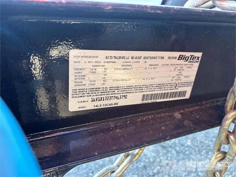 Big Tex 14LX-12C4A-BK 14 ft T/A Dump Utility Trailer Bañeras