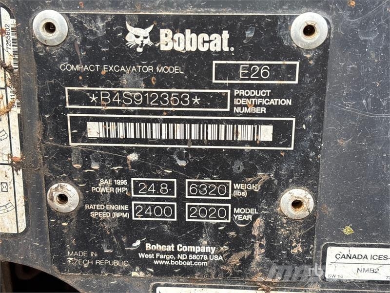 Bobcat E26 Minigravemaskiner