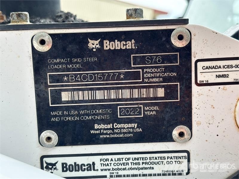 Bobcat S76 Two-Speed Skid Steer Loader (Inoperable) لوادر انزلاقية التوجيه