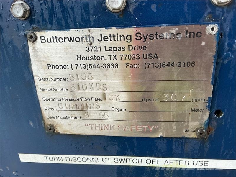 Butterworth Jetting System Inc 610XDS Pressure Was 輕壓清洗機