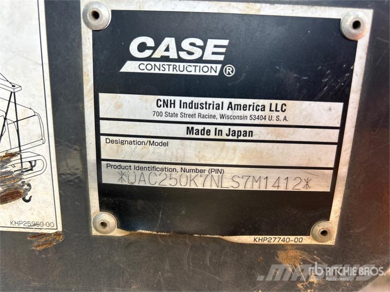 CASE CX250D Tracked Excavator Excavadoras sobre orugas