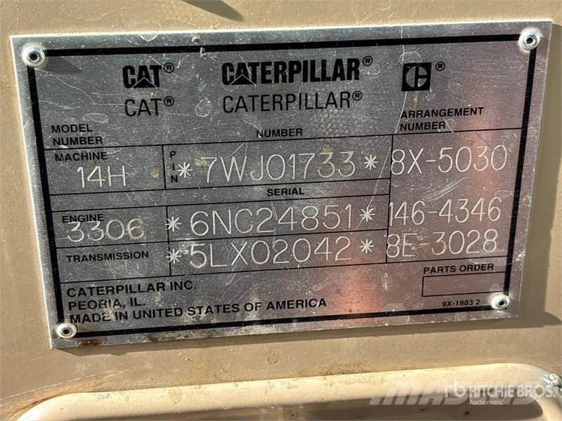 CAT 14H Motor Grader معدات تمهيد الطرق
