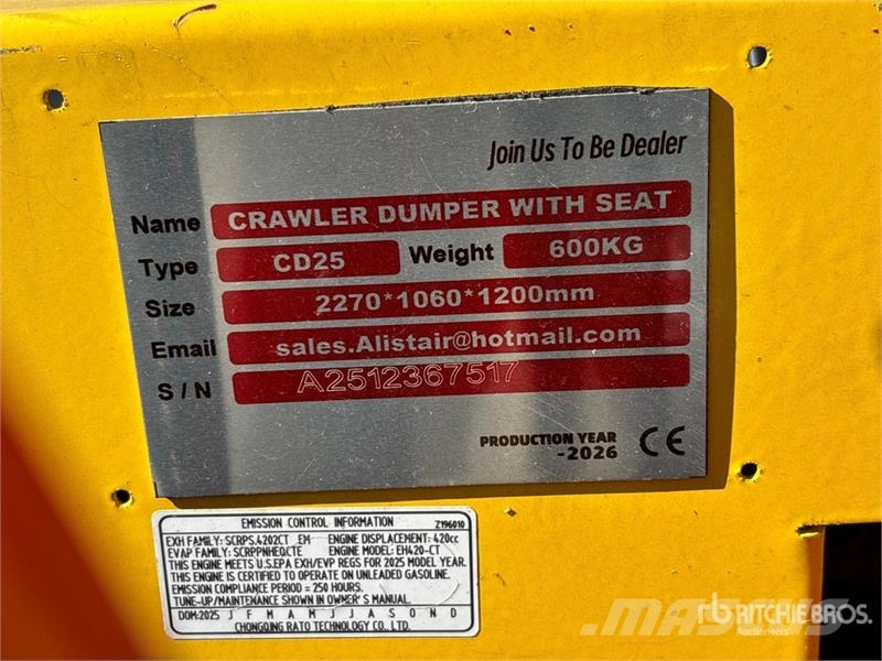  CDW,CDW25 Mini Crawler Dumper Vehículos compactos de volteo