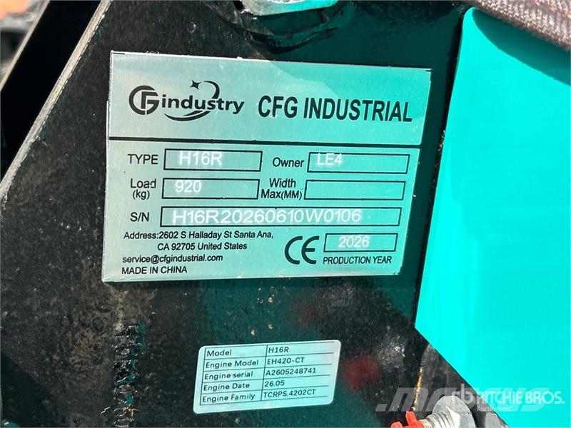 CFG H16R Mini Excavator (Unused) Miniescavatori