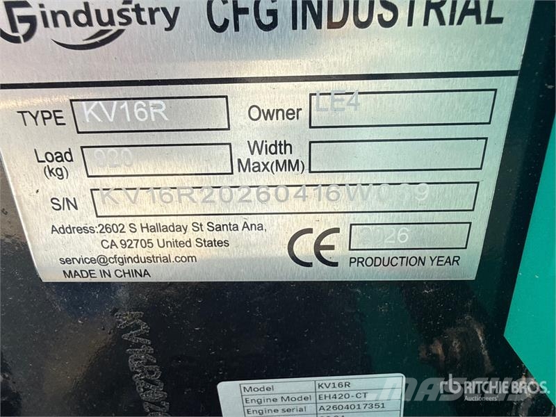CFG KV16R Mini Excavator (Unused) Εκσκαφάκι (διαβολάκι) < 7t