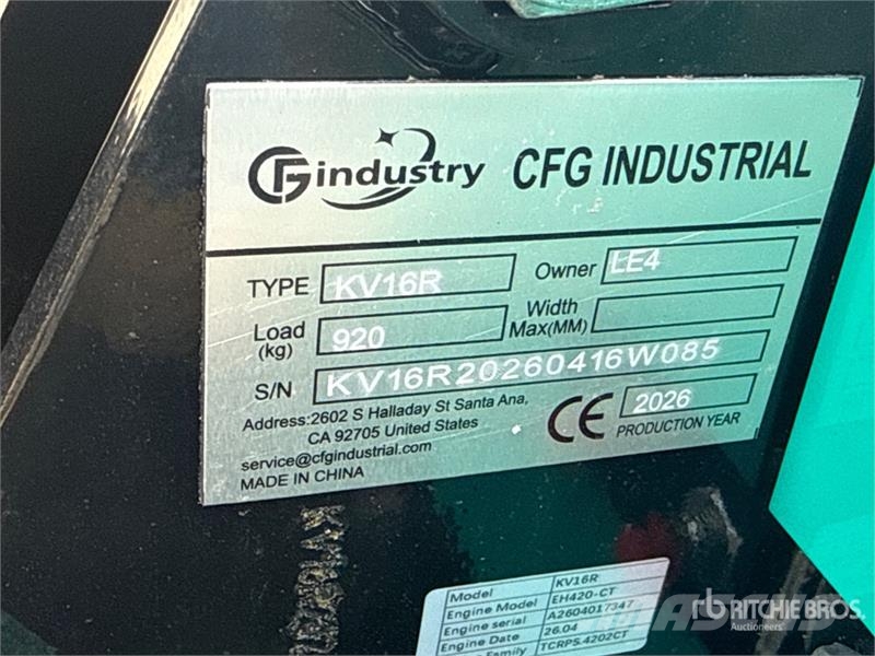 CFG KV16R Mini Excavator (Unused) Εκσκαφάκι (διαβολάκι) < 7t