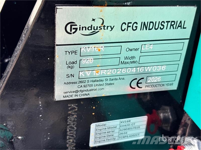 CFG KV16R Mini Excavator (Unused) Εκσκαφάκι (διαβολάκι) < 7t