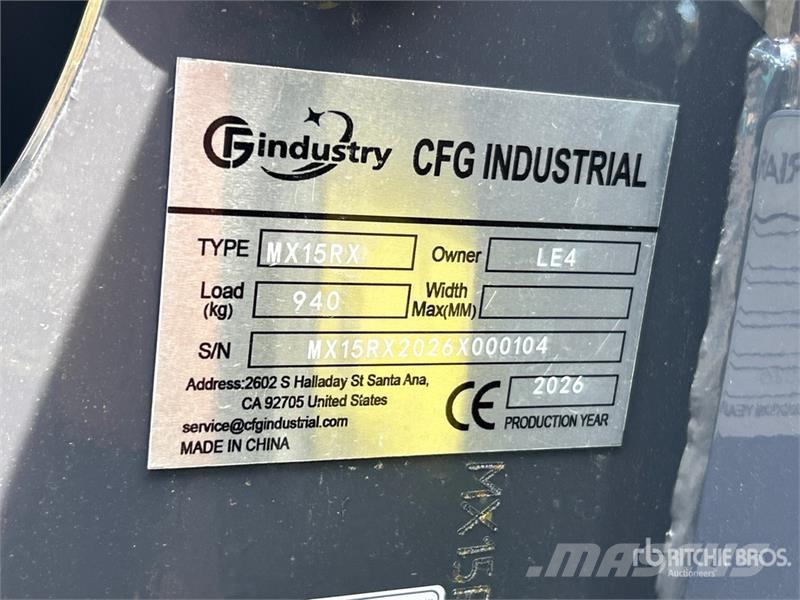 CFG MX15RX Mini Excavator (Unused) Miniexcavadoras