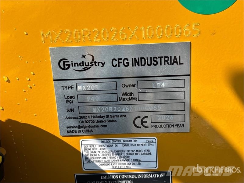 CFG MX20R Mini Excavator (Unused) Εκσκαφάκι (διαβολάκι) < 7t