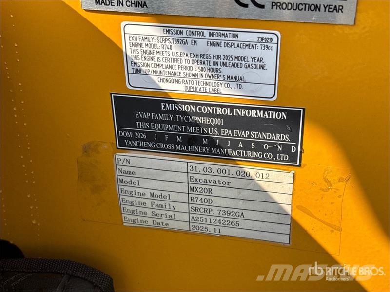 CFG MX20R Mini Excavator (Unused) Εκσκαφάκι (διαβολάκι) < 7t