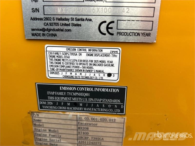CFG MX20R Mini Excavator (Unused) Εκσκαφάκι (διαβολάκι) < 7t