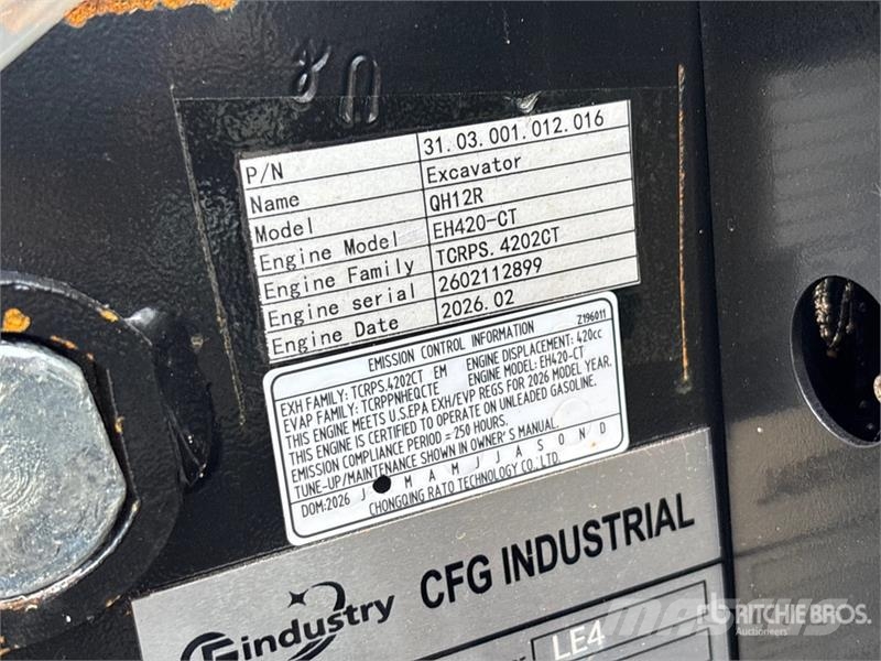 CFG QH12R Mini Excavator (Unused) Εκσκαφάκι (διαβολάκι) < 7t