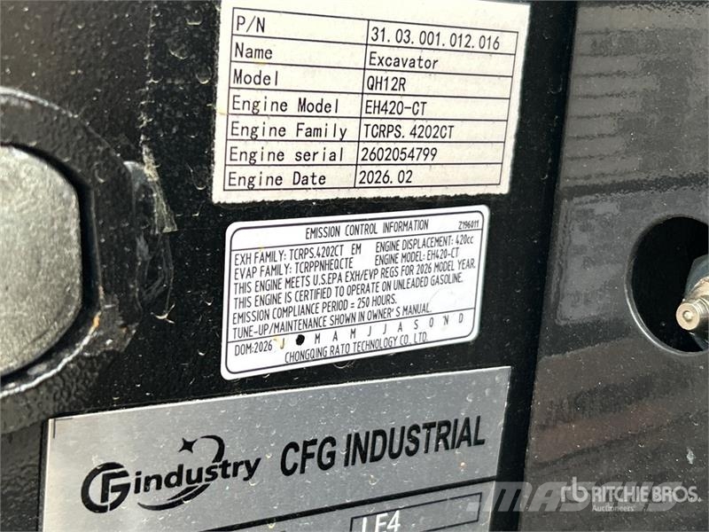 CFG QH12R Mini Excavator (Unused) Εκσκαφάκι (διαβολάκι) < 7t