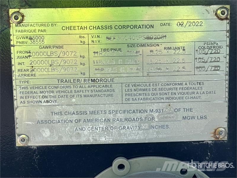 Cheetah 8400G 40 ft Tri/A Container Trailer Контейнерни ремаркета