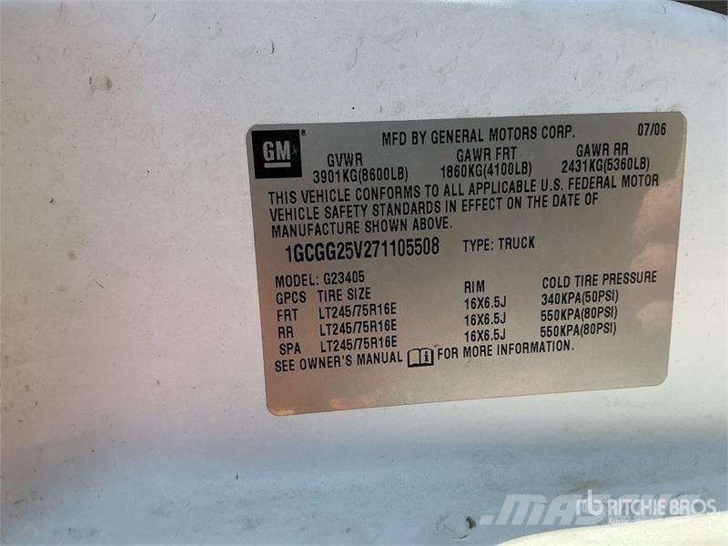 Chevrolet Express G2500 Gesloten bedrijfswagens
