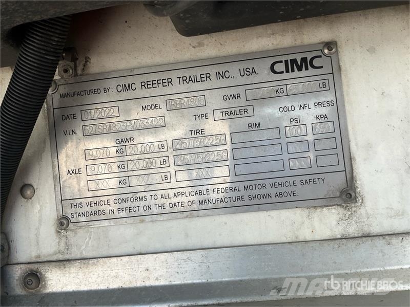 CIMC 1RBR4805 48 ft x 102 in T/A Refrigerated Trailer Koel-vries opleggers