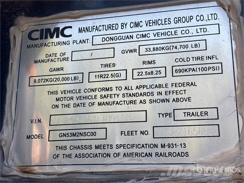 CIMC GN53M2NSC00 T/A Container Trailer Kontejnerske prikolice