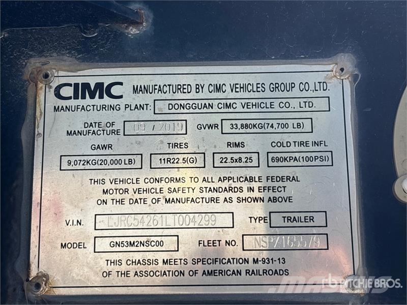 CIMC GN53M2NSC00 T/A Container Trailer Kontejnerske prikolice