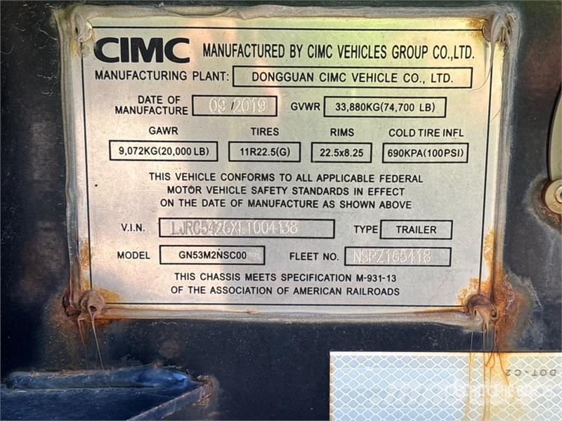CIMC GN53M2NSC00 T/A Container Trailer Kontejnerske prikolice