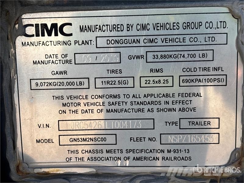 CIMC GN53M2NSC00 T/A Container Trailer Konteineriekrāvēji