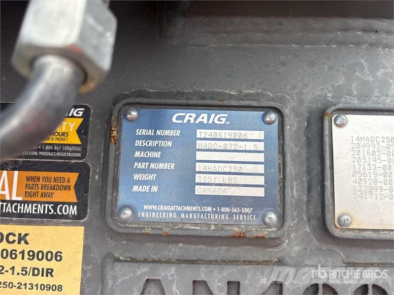 Craig 72 in Hydraulic Tilting Excavator Bucket - Fits Vo دلاء