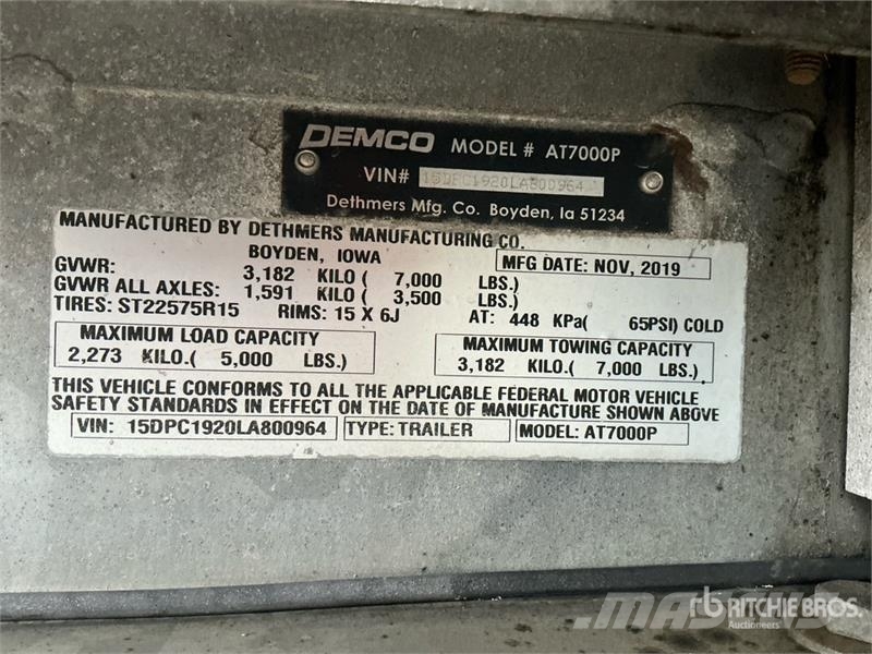 Demco T/A 1 Car Open Car Carrier Trailer Biltransporter Semi