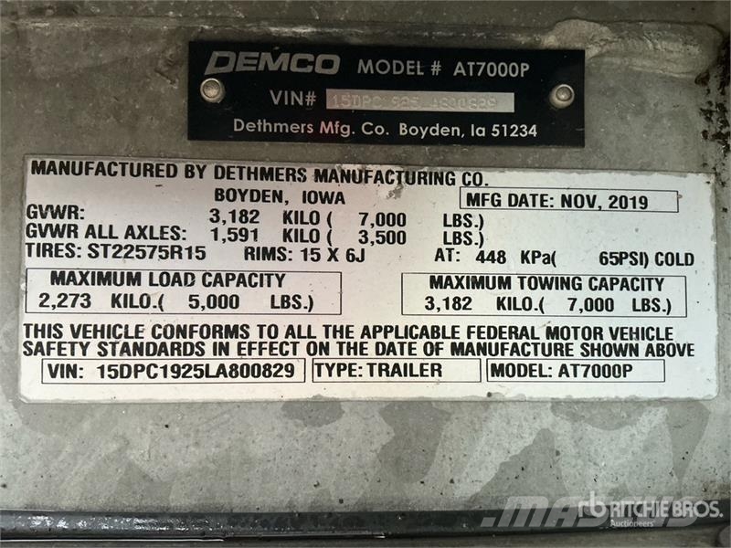 Demco T/A 1 Car Open Car Carrier Trailer Biltransporter Semi