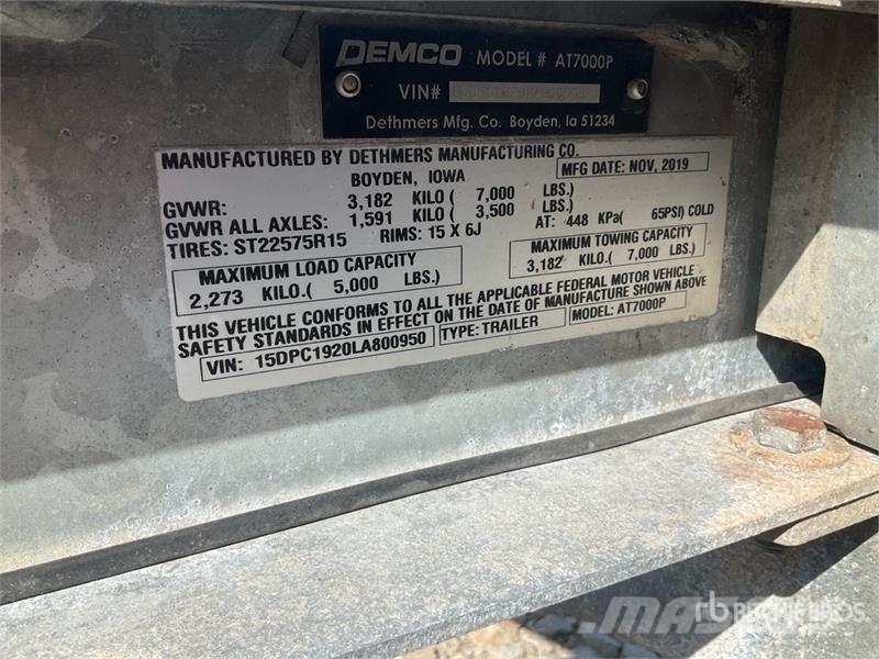 Demco T/A Open Car Carrier Trailer Vehicle transport semi-trailers
