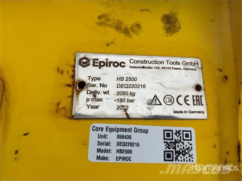 Epiroc HB2500 16 in Hydraulic Breaker Гидромолоты