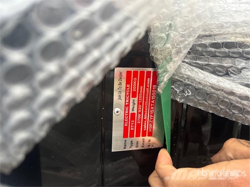 ET13-BLACK Electric Mini Trike (Unused) 자동차