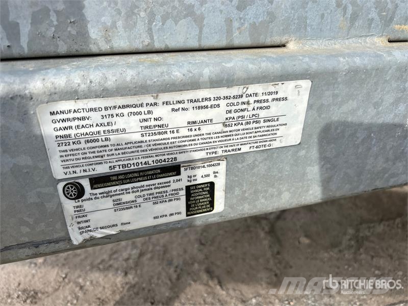 Felling FT-6DT-E-TRL01 10 ft S/A Dump Utility Trailer مقطورات قلابة