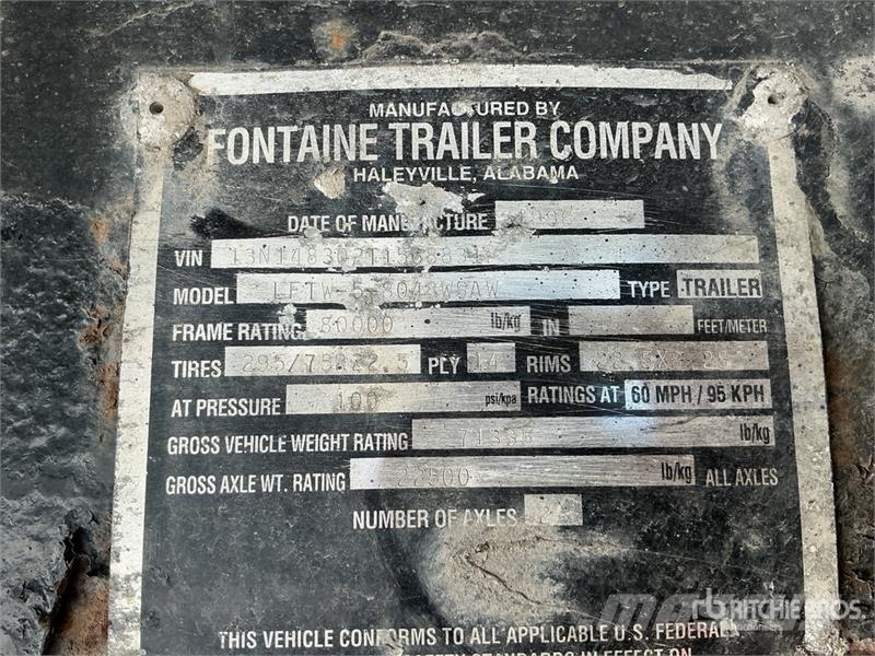 Fontaine 45000 lb 48 ft T/A Spread Axle Flatbed Trailer Plato/keson prikolice