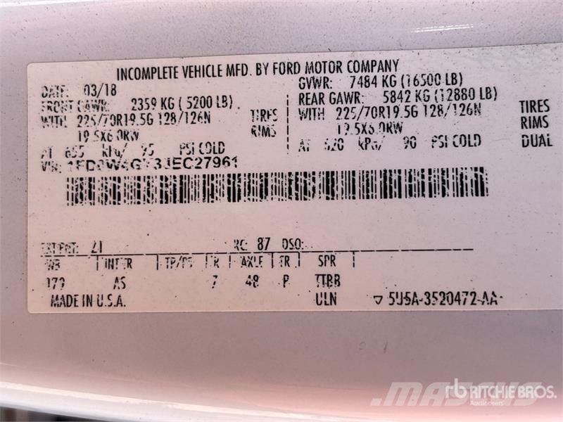 Ford F-450 XL 4x2 Crew Cab Flatbed Dump Truck Kiperi kamioni