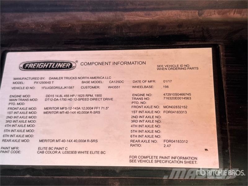 Freightliner Cascadia 125 Cavalos mecânicos