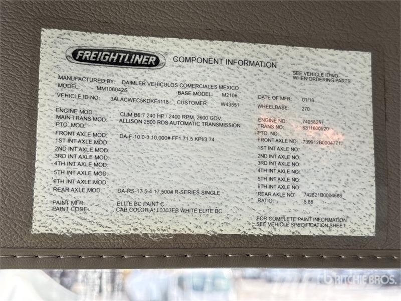 Freightliner M2 106 4x2 Van Truck Box body trucks