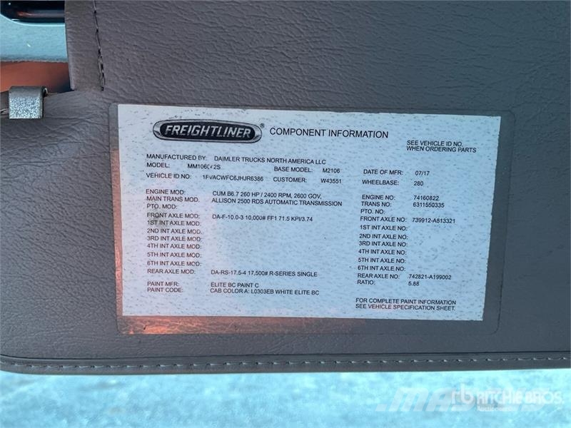 Freightliner M2 106 4x2 Van Truck ボックスボディー、ウイング、箱車