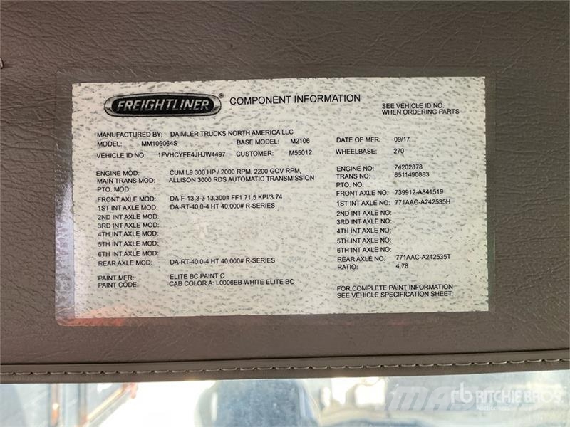 Freightliner M2 106 6x4 Van Truck Sanduk kamioni