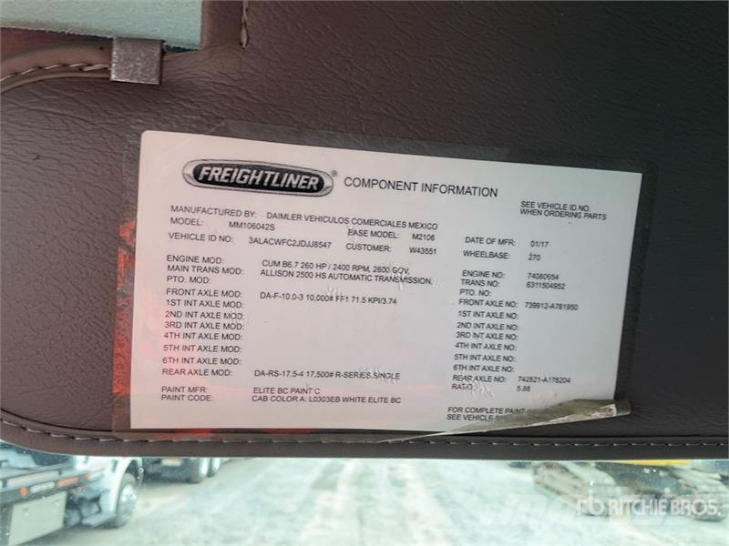 Freightliner M2106 4x2 Van Truck Furgons